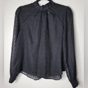 Free People Black Sheer Blouse